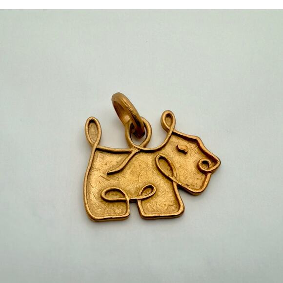 Vintage 80s Signed AGATHA PARIS Scottie Dog Pendant Gold Tone - Picture 1 of 8